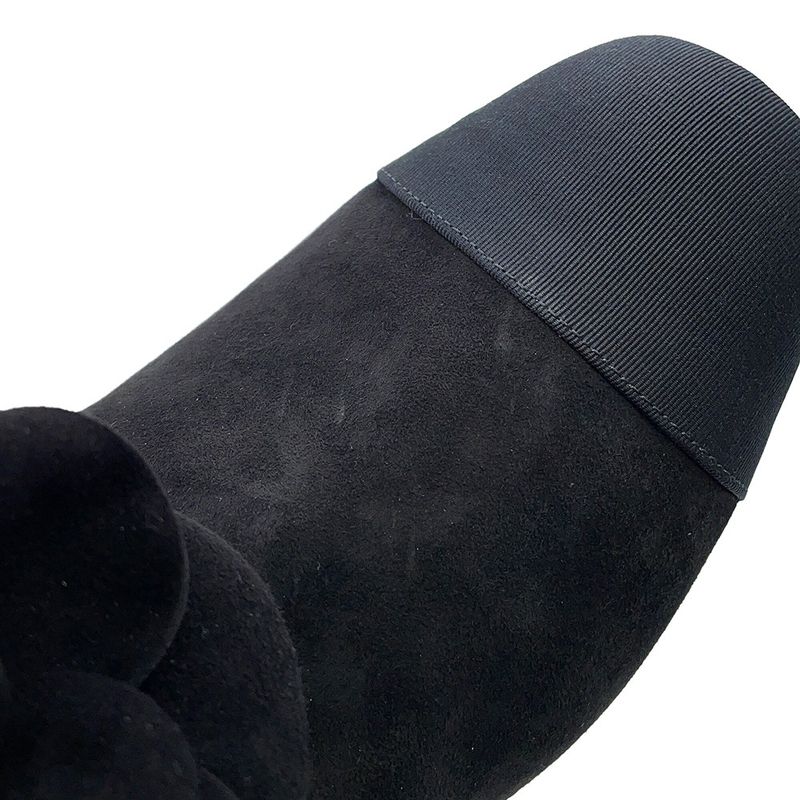 Chanel Short Boots Camellia CC Logo Suede 37C