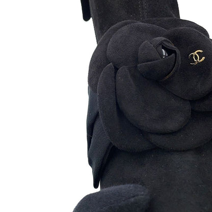 Chanel Short Boots Camellia CC Logo Suede 37C