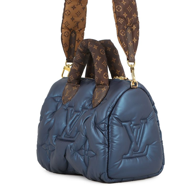 Louis Vuitton Handbag Recycled Metallic Nylon Monogram Speedy Bandouliere 25