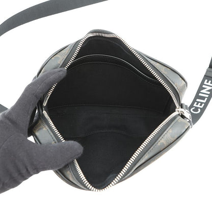 Celine Shoulder Bag Triomphe Horizontal Leather Black Brown