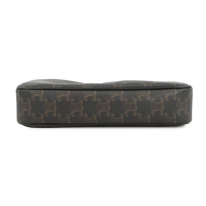 Celine Shoulder Bag Triomphe Horizontal Leather Black Brown