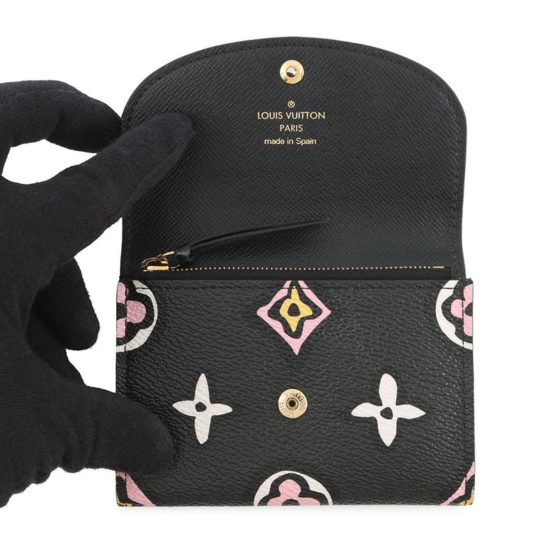 Louis Vuitton Coin Case Monogram Wild at Porte Monnaie Rosalie Noir Black Multicolor
