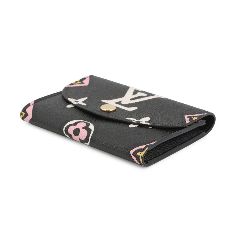 Louis Vuitton Coin Case Monogram Wild at Porte Monnaie Rosalie Noir Black Multicolor