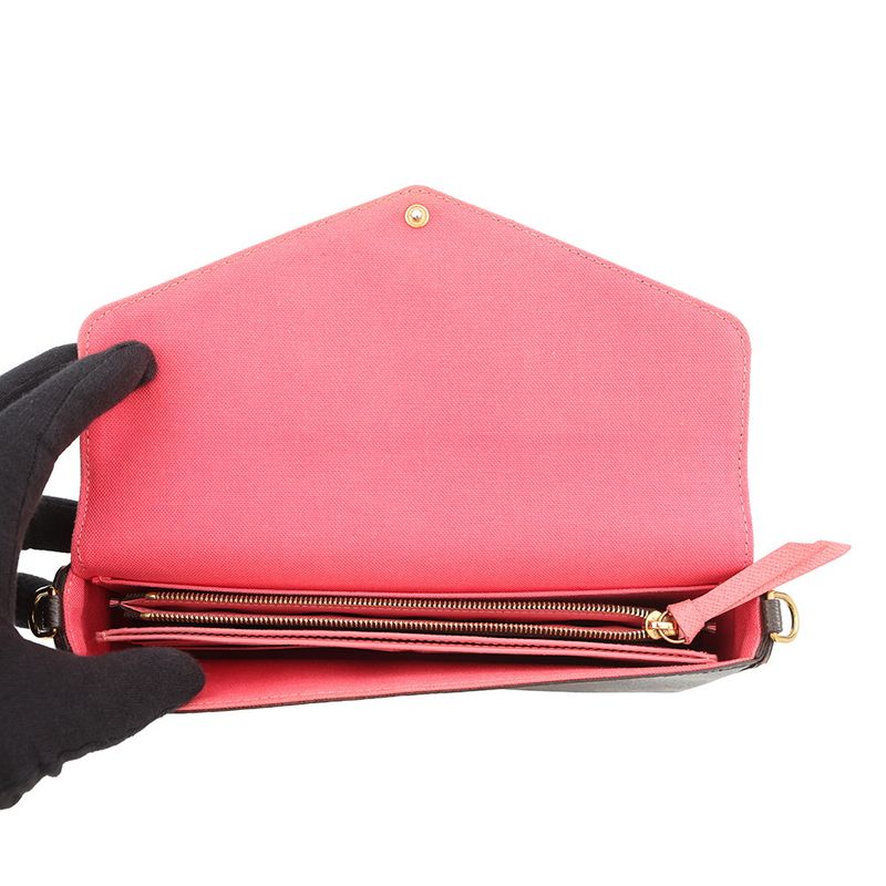 Louis Vuitton Chain Wallet Monogram Pochette Felicity la Bree Bird Pink Multicolor