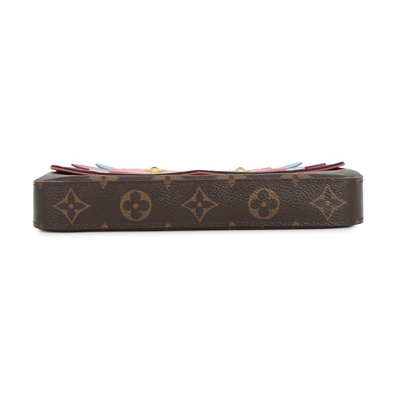 Louis Vuitton Chain Wallet Monogram Pochette Felicity la Bree Bird Pink Multicolor