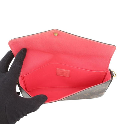 Louis Vuitton Chain Wallet Monogram Pochette Felicity la Bree Bird Pink Multicolor