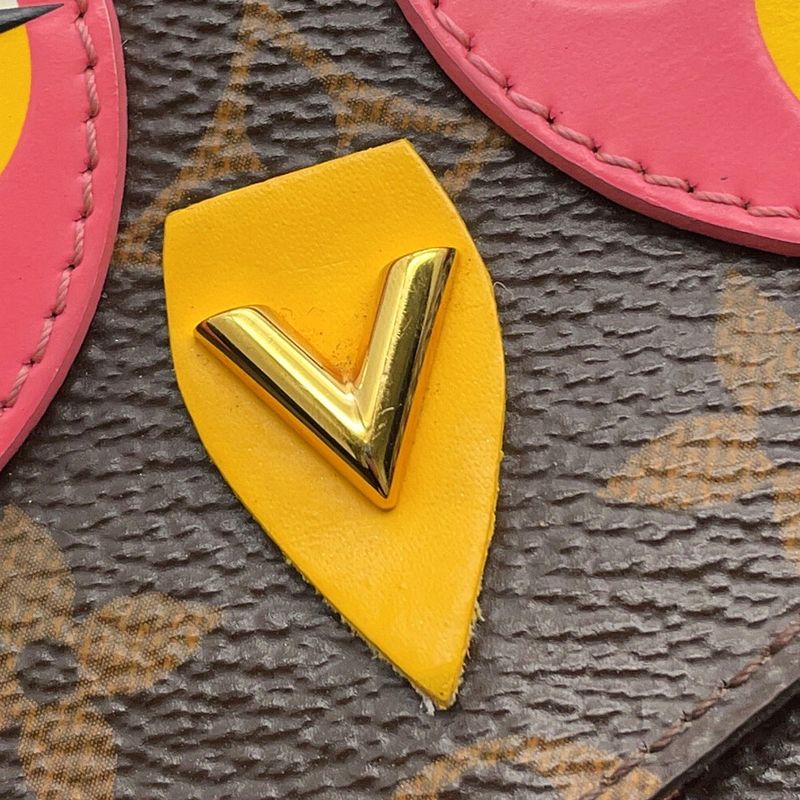 Louis Vuitton Chain Wallet Monogram Pochette Felicity la Bree Bird Pink Multicolor
