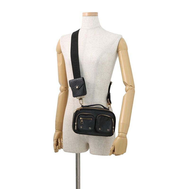 Louis Vuitton Shoulder Bag Monogram Calf Leather Utility Noir Black