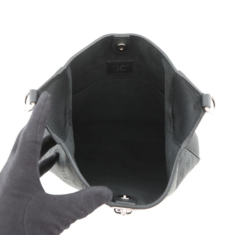Louis Vuitton Shoulder Bag Monogram Mahina All Around MM Noir Black