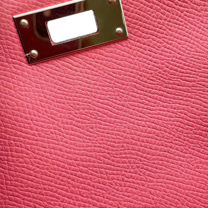 Hermes Handbag Kelly 28 Sellier Rose Azalea Silver Epsom