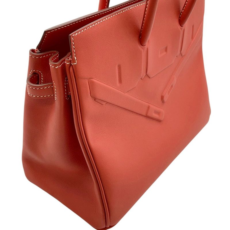 Hermes Birkin 25 Shadow Sanguine Silver Swift Handbag Sanghinu