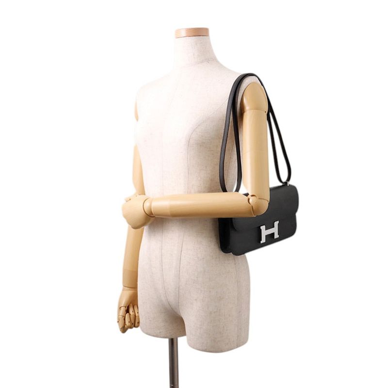 Hermes Constance Elan Miroir Black Silver Epsom
