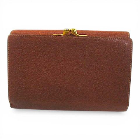 Gucci 035 001 Bifold Wallet Gama Mouth Horsebit Brown Leather