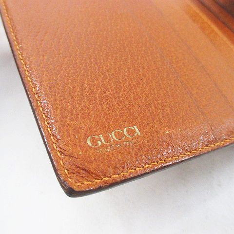 Gucci 035 001 Bifold Wallet Gama Mouth Horsebit Brown Leather