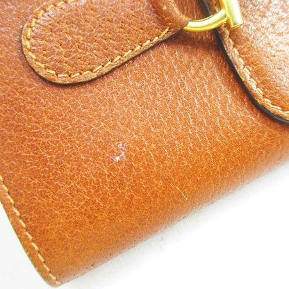 Gucci 035 001 Bifold Wallet Gama Mouth Horsebit Brown Leather
