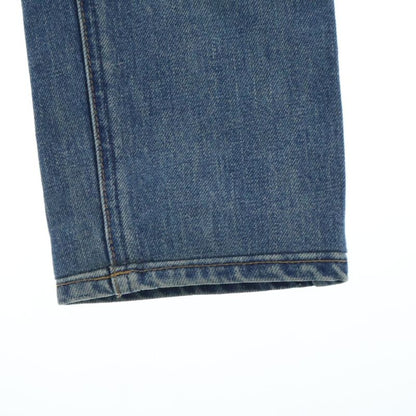 Celine Leather Patch Zip Fly Skinny Denim Pants Jeans Indigo