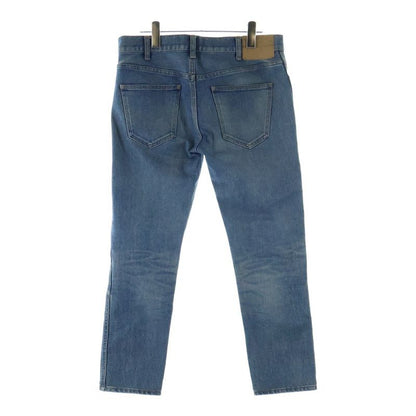 Celine Leather Patch Zip Fly Skinny Denim Pants Jeans Indigo