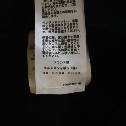 Hermes Hooded Cashmere Coat with Belt Blue Noir Black Navy