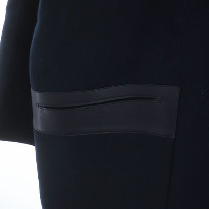 Hermes Hooded Cashmere Coat with Belt Blue Noir Black Navy