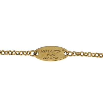 Louis Vuitton LV Padlock Rhinestone Key Chain Necklace Gold