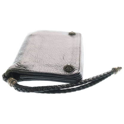 Chrome Hearts Cross Ball Button Leather Wallet Black