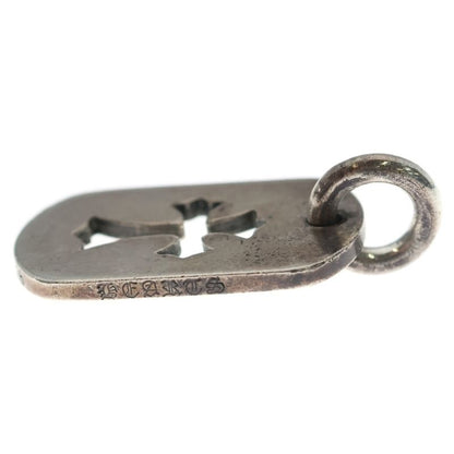 Chrome Hearts D Tag Sml CO Crs Cutout Cross Dog Small Pendant Top Silver