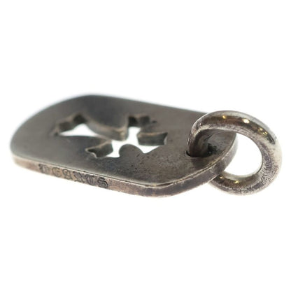 Chrome Hearts D Tag Sml CO Crs Cutout Cross Dog Small Pendant Top Silver