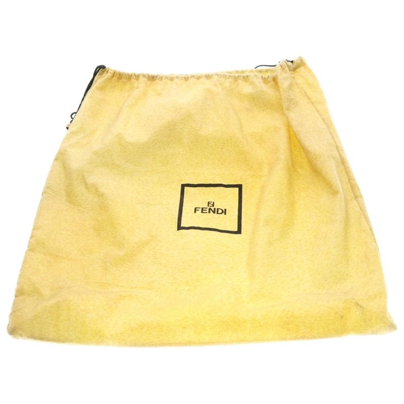Fendi Zucca Pattern Logo Tote Brown Canvas Leather Gold