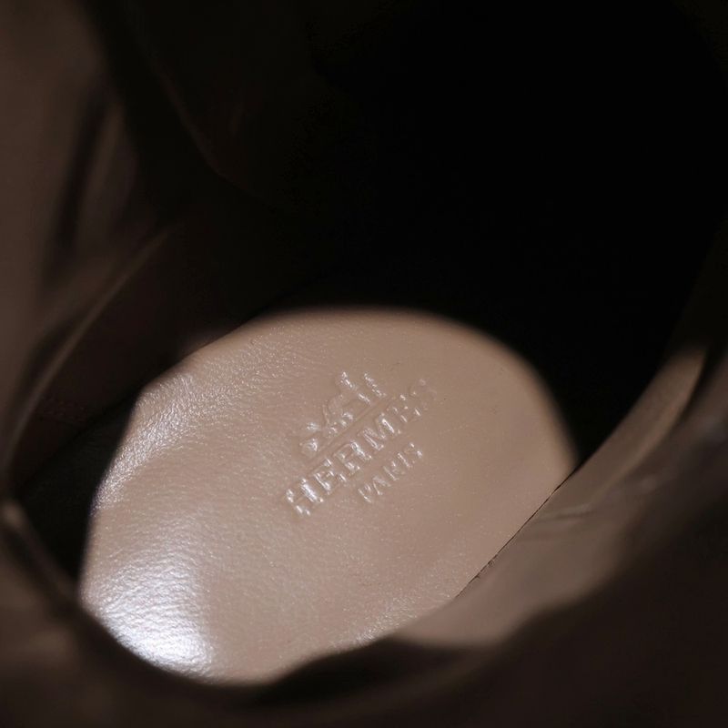 Hermes Saint Germain Short Leather Boots Black Silver