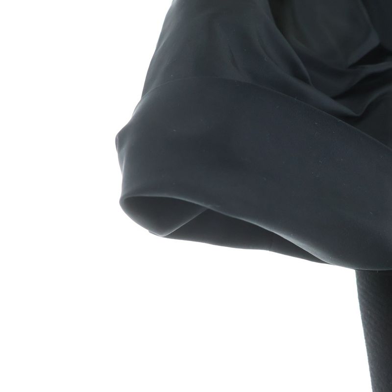 Louis Vuitton Collar Fur Nylon Trim Zip Up Coat Black