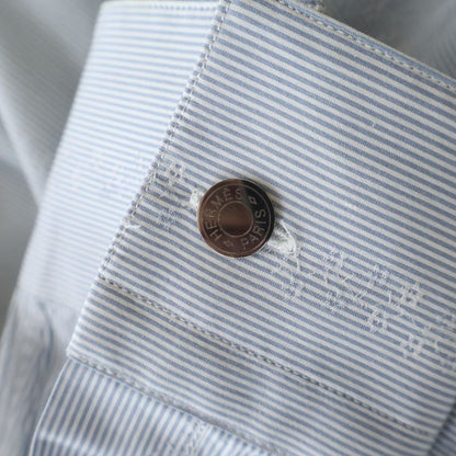Hermes Button Dress Shirt Long Sleeve Top Flower