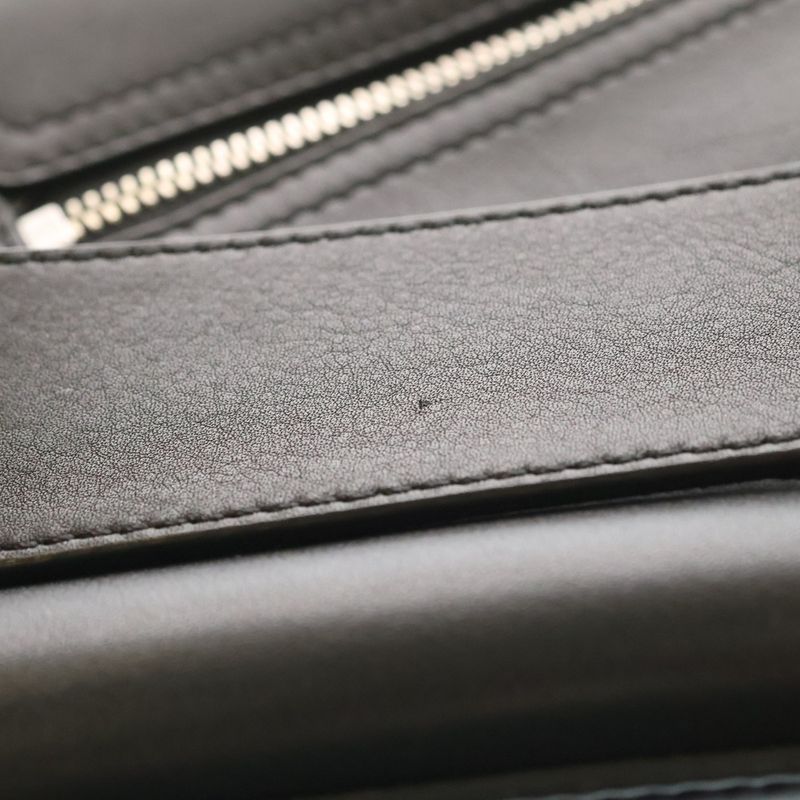 Loewe Puzzle Biker Bag Small Handbag Black Leather Silver