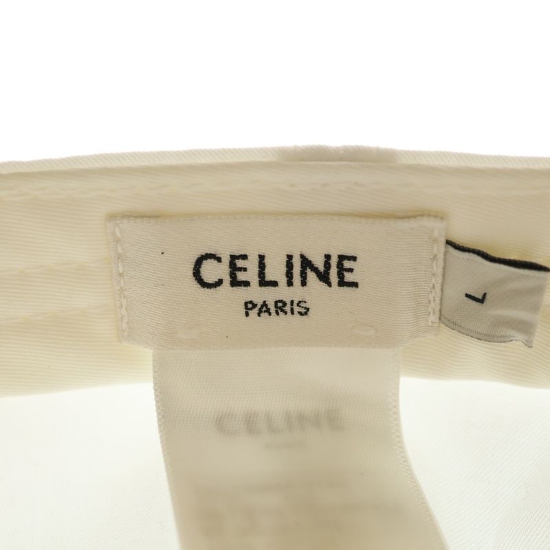 Celine C Patch Logo Baseball Cap Hat White