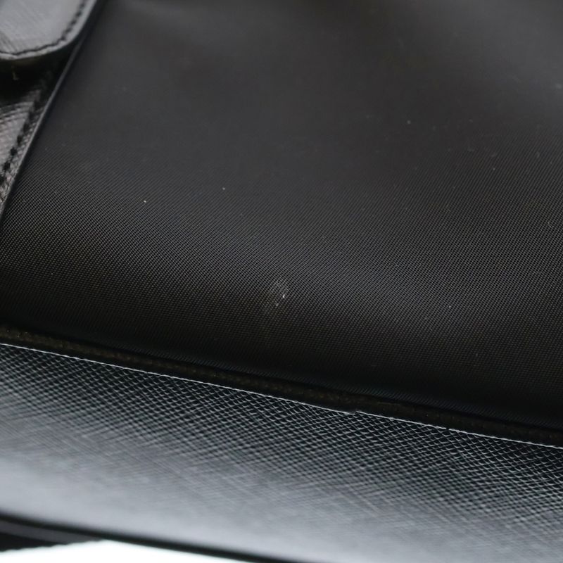 Prada Tessuto Saffiano Nylon Leather 2-Way Bag Black