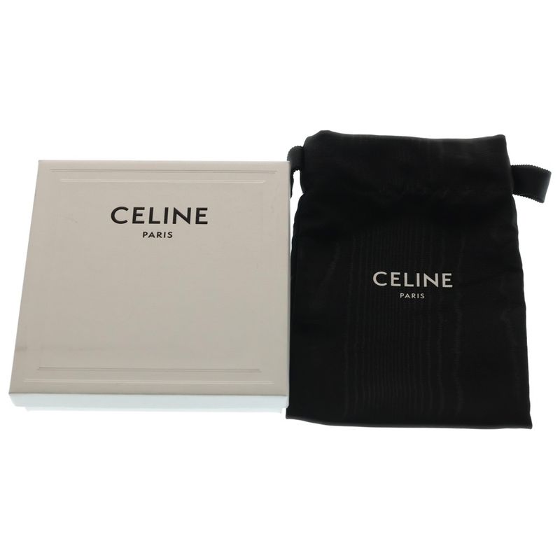 Celine Triomphe Logo Coin Case Charm Wallet Brown
