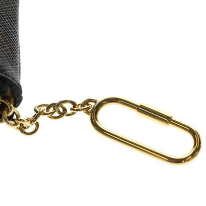 Celine Triomphe Logo Coin Case Charm Wallet Brown