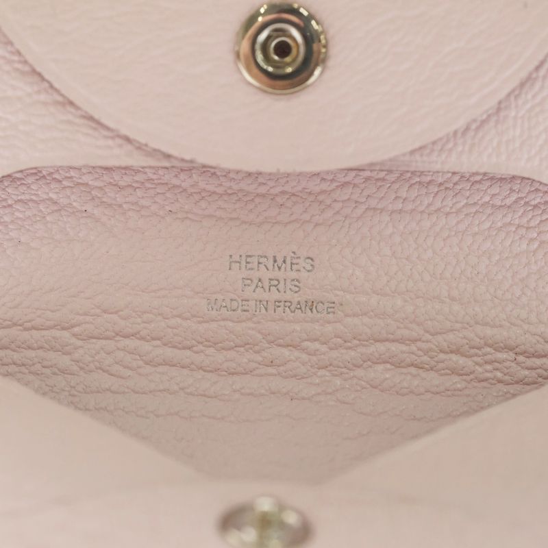 Hermes Bastia Coin Case Rose Darling Chevre Purse