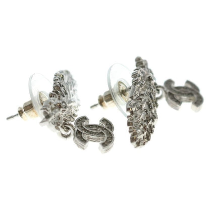 Chanel Coco Feather Earrings Silver