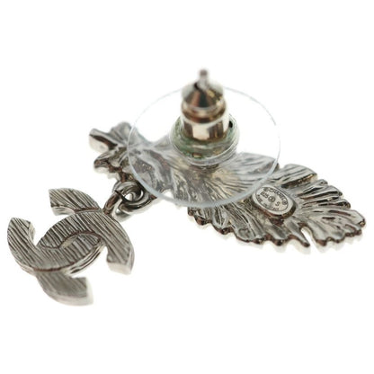 Chanel Coco Feather Earrings Silver
