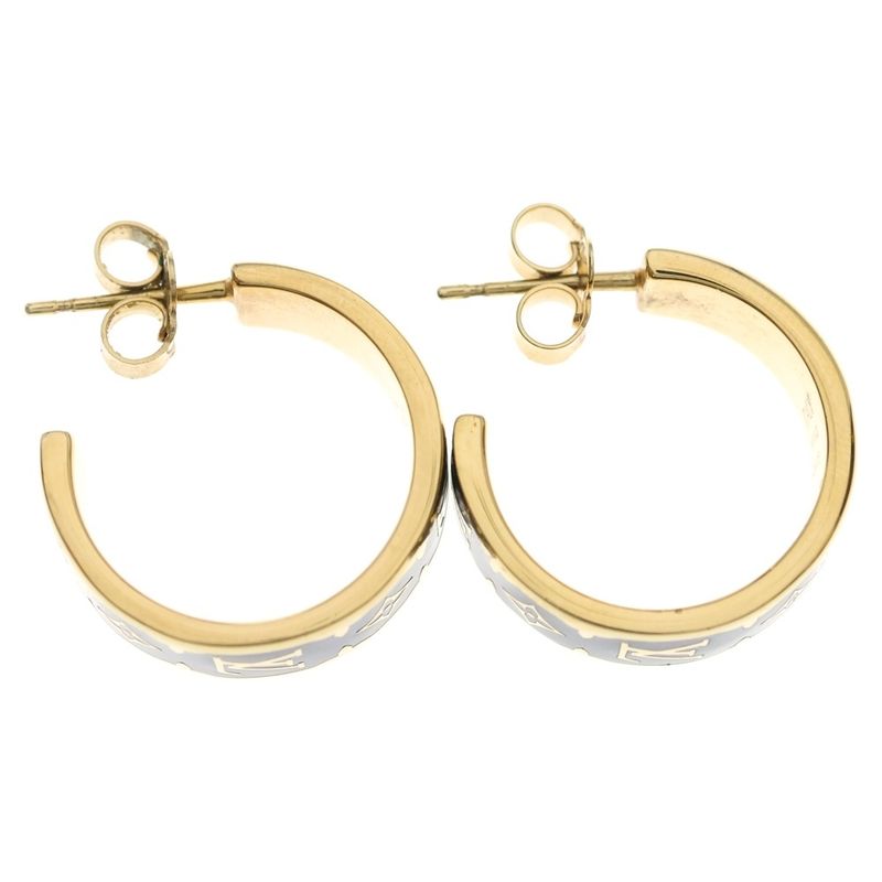 Louis Vuitton Nanogram Hoop Earrings Gold Black
