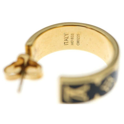 Louis Vuitton Nanogram Hoop Earrings Gold Black