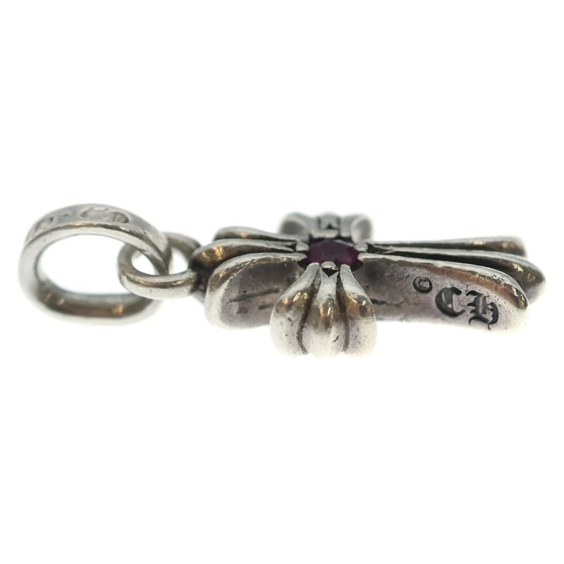Chrome Hearts Crs Bbyfat P Rby Baby Fat Cross 1 Ruby Pendant Top Silver