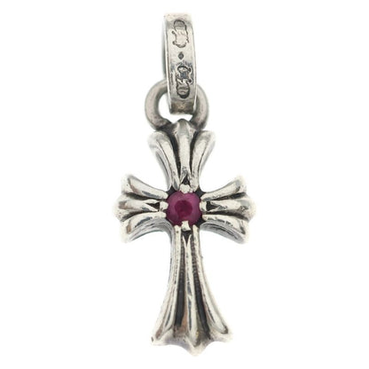 Chrome Hearts Crs Bbyfat P Rby Baby Fat Cross 1 Ruby Pendant Top Silver