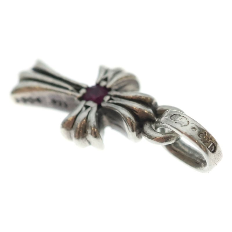 Chrome Hearts Crs Bbyfat P Rby Baby Fat Cross 1 Ruby Pendant Top Silver