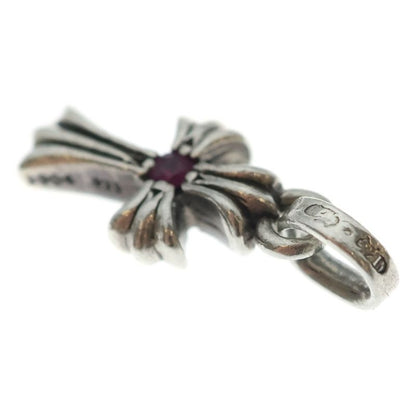 Chrome Hearts Crs Bbyfat P Rby Baby Fat Cross 1 Ruby Pendant Top Silver