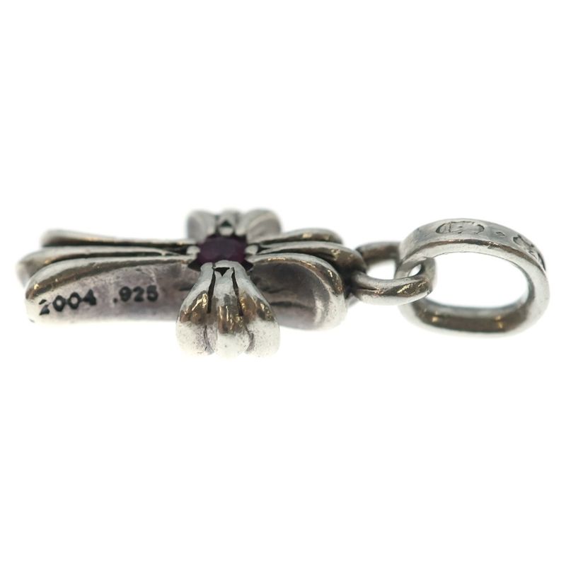 Chrome Hearts Crs Bbyfat P Rby Baby Fat Cross 1 Ruby Pendant Top Silver