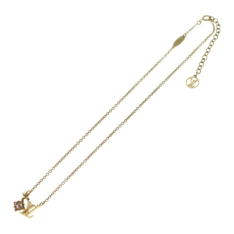 Louis Vuitton Collier Lou Glam LV Logo Necklace Gold