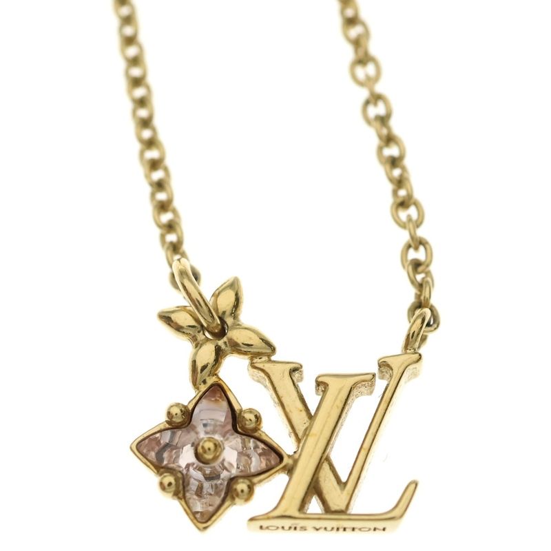Louis Vuitton Collier Lou Glam LV Logo Necklace Gold
