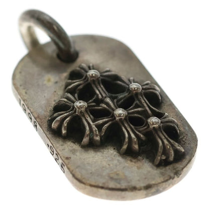Chrome Hearts Raised Dogtag Dog Tag Charm Silver Necklace Top