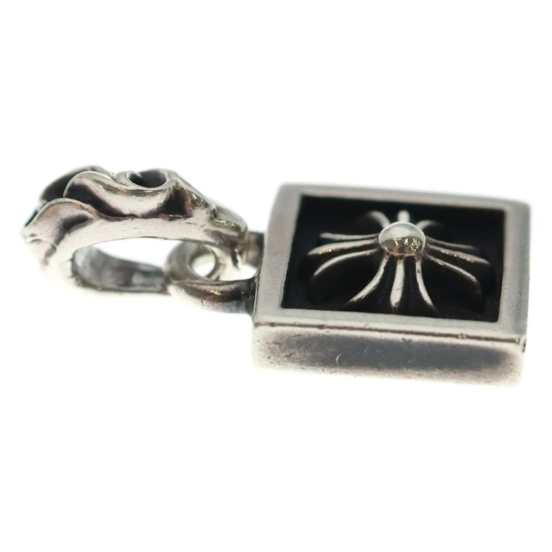 Chrome Hearts Framed CH Plus Charm Silver Necklace Top